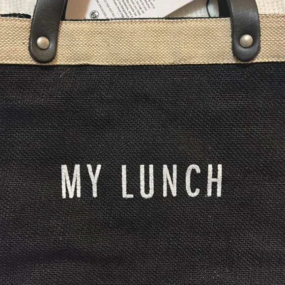 Black and Tan Lunch Tote - Picture 2 of 7